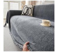 Manta de felpilla antideslizante para sofá, funda de borla de espiga, lavable, antideslizante, protector de pelo apto para mascotas, funda de sofá para todas las estaciones (A gris, 180 x 180 cm)