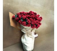 Manta de flores de ganchillo con ramo de rosas terminado, rosas hechas a mano, manta de campanilla, mantas tejidas suaves, regalo para el Día de la Madre, aniversario, cumpleaños(Red rose on white,Dia