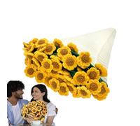 Manta de Flores de Ganchillo, Elegante decoración romántica, Manta de Tejida a Mano | Garantiza una Amplia aplicación, Kit de Ganchillo Hecho a Mano, Ramo de Girasoles Decorativo para