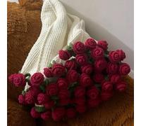 Manta de flores de ganchillo, hecha a mano, diseño floral de punto romántico suave, kit de punto o producto terminado