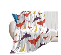 Manta De Forro Abstract Cartoon Bat Silhouette Rustic Teens Kids Nursery Bat Anime Star Print Mantas Cálida Frazada Cómoda Manta De Franela para Descanso Habitacion Dormitorio M