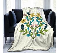 Manta De Forro Beautiful Flower Symmetry Folk Art Frazada Súper Suave Blanket Cómoda Mantas para Habitacion Dormitorio Viaje M