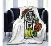 Manta De Forro Burning Skeletons In A Coffin Blanket Cálida Mantas Clásica Frazada para Descanso Dormitorio Habitacion M