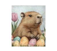 Manta De Forro Capybara Easter Egg Blanket Cómoda Mantas Súper Suave Frazada para Descanso Dormitorio Habitacion S