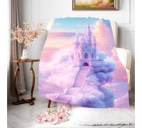 Manta De Forro Castle In The Clouds Dreamy Pink Purple Frazada Súper Suave Blanket Clásica Mantas para Viaje Descanso Dormitorio S