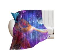 Manta De Forro Cool Galaxy Astronaut Baseball Outer Space Sports Theme Baseball Player Print Blanket Súper Suave Manta De Franela Clásica Frazada para Descanso Viaje Dormitorio S