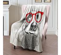 Manta De Forro Dog Basset Hound with Winter Retro Hipster Animals Poster Wildlife Wool Beauty Fashion Funny Puppy Mantas Lujosa Frazada Súper Suave Blanket para Sofá Viaje Habitacion L