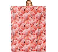 Manta De Forro Flamingo Paradise Tropical Animal Rosa Blanket Suave Al Tacto Manta De Franela Clásica Frazada para Viajar Sala De Estar Dormitorio L