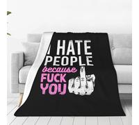 Manta De Forro Odio Que La Gente Te Joda Mantas Cálida Frazada Clásica Manta De Franela para Descanso Viajar Dormitorio L