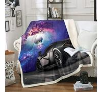 Manta de forro polar con diseño deportivo de carreras para coche, manta de felpa para sofá, cama, sofá, coche, competición, estilo automóvil, decoración de habitación individual, 127 x 152 cm