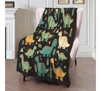 Manta De Forro Polar Con Diseño Pequeño Dinosaurio De Hierba Animales Lindos Para Sofá Cama,Mante De Forro Polar Sherpa 3D Azul Verdoso Desenfadados,Decoración De Habitación Infantil,220X240Cm