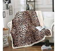 Manta de forro polar con estampado de leopardo, con estampado de guepardo salvaje, Sherpa para sofá, mujer, estilo de vida silvestre, manta de felpa con diseño de animales y animales