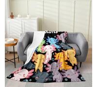 Manta de forro polar de salamandra de dibujos animados para niños, 76 x 101 cm, bonito ajolote para cama, sofá, silla, sala de estar, decoración de dormitorio, decoración de dormitorio, Kawaii Ocean