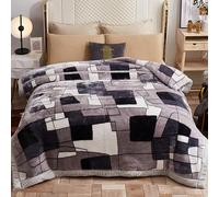 Manta de Forro Polar, Manta Pesada de visón Coreano Invierno Grosor, Mantas de Felpa de Doble Capa Ultra Suave con Peso para Cama(Color02,180x220cm 3kg)