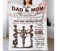 Manta de Forro Polar mullida y Personalizada para papá y mamá, Ideal para Acampar, para tu Pareja, Esposo, Esposa, Mujeres y Hombres, 200 x 230 cm (80 x 90 Pulgadas)