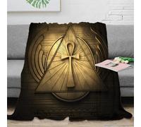Manta De Forro Polar Suave, Diseño De Ankh, Manta De Key of Life 60x80inch(150x200cm), Adecuada para Sofá O Cama