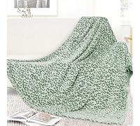 Manta de forro polar tamaño individual, ligera, acogedora, color verde salvia, 152,4 x 203,2 cm, suave y cálida, color verde oliva, decoración del hogar para todas las estaciones, para sofá cama