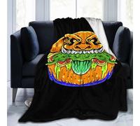 Manta De Forro Scary Zombie Burger Melt Blanket Súper Suave Manta De Franela Clásica Frazada para Descanso Habitacion Dormitorio M