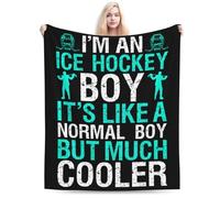 Manta De Forro Soy Un Chico De Hockey sobre Hielo. Es como Un Chico Normal Pero Mucho Más Genial. Blanket Cómoda Frazada Clásica Mantas para Dormitorio Sala De Estar Descanso S
