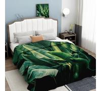 Manta de Franela 3D Suave Hojas Plátano, Cubre Sofá/Cama 130 × 150 cm, Plantas Tropicales Estampado Polar Suaves cálidas y Ligeras Manta Lavable para sofá, sofá
