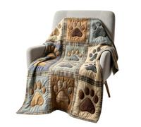 Manta de franela con estampado de huellas de perro, suave, cálida | Manta de franela suave para cama, sala de estar, sofá, ocio, coche, viaje, habitación de los niños, dormitorio