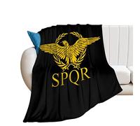 Manta de Franela con la Bandera del Senado del Imperio Romano SPQR, Suave y acogedora Manta de Felpa para sofá o Dormitorio