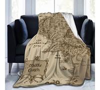 Manta de franela con mapa de la Tierra Media para todas las estaciones, aire acondicionado, súper suave, manta de forro polar de felpa para el hogar, cama, sofá, viaje, 80 x 60 pulgadas