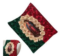 Manta de franela con motivo de la Virgen María y Rosas - Diseño de la Madre de Dios Jesús | Colcha y de sofá religiosa | Material de microfibra extremadamente suave y ligera - Para sofá, P