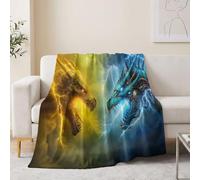 Manta de franela, diseño de ciencia ficción 100 x 130 cm | Manta suave con estampado de monstruo, avión militar, tormenta, manta cálida para sofá, cama y viajes, lavable a máquina