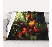 Manta de franela estampada con muchas verduras frescas, de 40 x 30 pulgadas, manta de franela suave, perfecta para decoración de otoño para el hogar y viajes (30-80 pulgadas)