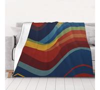 Manta de franela estampada de rayas distorsionadas de 40 x 30 pulgadas, manta de sofá de franela suave, perfecta para decoración de otoño para el hogar y viajes (30-80 pulgadas)