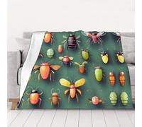 Manta de franela estampada Insect Atlas de 80 x 60 pulgadas, manta de franela suave, perfecta para decoración de otoño para el hogar y viajes (30-80 pulgadas)