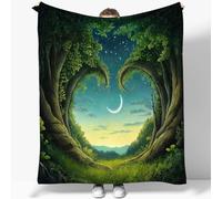 Manta de Franela Fantasía Bosque Encantado Arco En Forma De Corazón 3D Impresión Manta 180 x 220 cm Super Suave Cálida Microfibra Mantas de Sofá Manta De Lana para Camping Dormitorio Sala de Estar