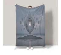 Manta De Franela Geometría del Hormigón 220x240cm, Suave Y Ligero Abstracto Moderno Manta Sofa De Franela para Decoración De Viaje De Sofá Cama, Gris