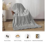 Good Nite Manta mullida de 150 x 200 cm, Manta Suave de Microfibra para sofá, Plaid cálida de Forro Polar para sofá y Cama, Dormitorio, Oficina, Gris