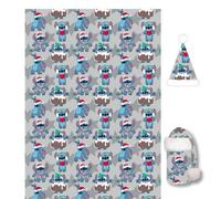 Manta de franela+Gorro de Navidad Stitch