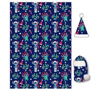 Manta de franela+Gorro de Navidad Stitch