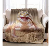 Manta de Franela Lagarto Animal 100 x 130 cm para Niños, Manta de Felpa Suave 3D, Cobija Acogedora para Sofá y Cama