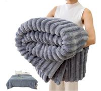 Manta de Franela para Cama y Sobrecama Mantas para Cama Cobijas de Invierno Manta Gruesa y Suave Tacto Ultra Suave, Cálida y Mullida Manta Polar para Sofá(Mist Blue,70 * 100cm/27.5 * 39.3in)