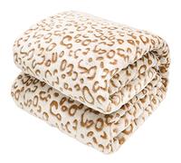 Manta de franela para niños, color marrón, suave, manta de forro polar, manta pequeña y cálida, color topo, estampado de leopardo, regalos de decoración para niños y niñas, 101,6 x 127 cm