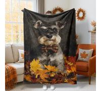 Manta de franela para perro, diseño rústico de hojas de pajarita de otoño, color naranja, suave, ligera, decorativa para sofá, cama, regazo, silla reclinable, 40 x 60 pulgadas