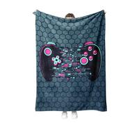 Manta de franela para videojuegos, diseño de consola de juegos, manta de forro polar, mullida, suave y cálida, para gamer, adolescentes y adultos (estilo B, 150 x 200 cm)