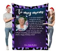 Manta de franela personalizada con letra escrita a mano y 1 foto, regalo personalizado de Acción de Gracias para marido, esposa, niños, padres