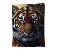 Manta de Franela Suave y Cálida para Sofá Cama, Manta Polar Pelo de Microfibra, Blanket Reversible, Ligera, Acogedora, Todas Las Estaciones, Blankets Decor Hogar Oficina Regalo Tiger 120x180cm 14-321