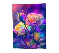 Manta de Franela Suave y Cálida para Sofá Cama, Manta Polar Pelo de Microfibra, Blanket Reversible, Ligera, Acogedora, Todas Las Estaciones, Blankets Decor Hogar Oficina Regalo Roses 120x180cm 14-329