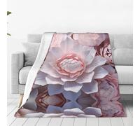 Manta de franela ultrasuave con textura de flores, manta de sofá para el hogar, manta de siesta, tapete de picnic para camping, 60 x 50 pulgadas
