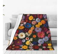 Manta de franela ultrasuave cubierta con flores - Manta de sofá para el hogar, manta de siesta, tapete de picnic de camping - 60 x 50 pulgadas
