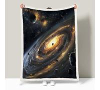 Manta de Franela y Borreguillo para Cama Sofá, Espacio Manta polar Microfiber, Planeta Del Universo Abstracto Mantas Reversible, Suave Cómoda, Cálida Esponjosa, para Toda Estación 180 x 200 cm