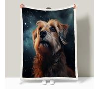Manta de Franela y Borreguillo para Cama Sofá, Perro Manta polar Microfiber, Perro Animal Del Cielo Estrellado Mantas Reversible, Suave Cómoda, Cálida Esponjosa, para Toda Estación 180 x 200 cm