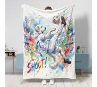 Manta de fútbol con diseño de perro de los Grandes Pirineos 2026, 50 x 60 pulgadas, para el día del partido, cachorro, voleibol, manta suave y acogedora para sofá, sala de estar, playa, viajes